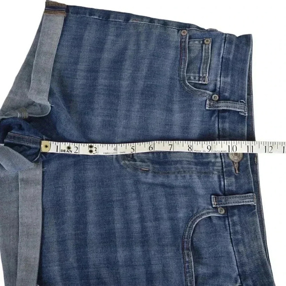 American Eagle  Curvy Hi-Rise Shortie Jean Shorts Blue Denim Size 4 - Picture 8 of 9